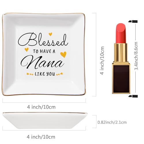 Piudee Nana Gifts, Gift For Nana Jewelry Dish -Blessed To Have A Nana Like You Ring Trinket Dish thumb #4
