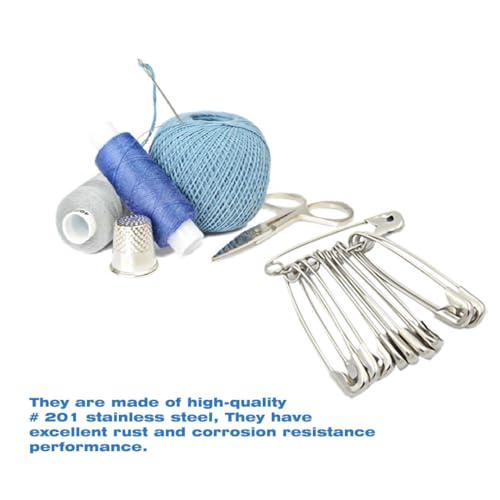 image for HeGangLy 80Pcs Extra Large Safety Pins 2.2 inch (55mm) -Heavy Duty Lar