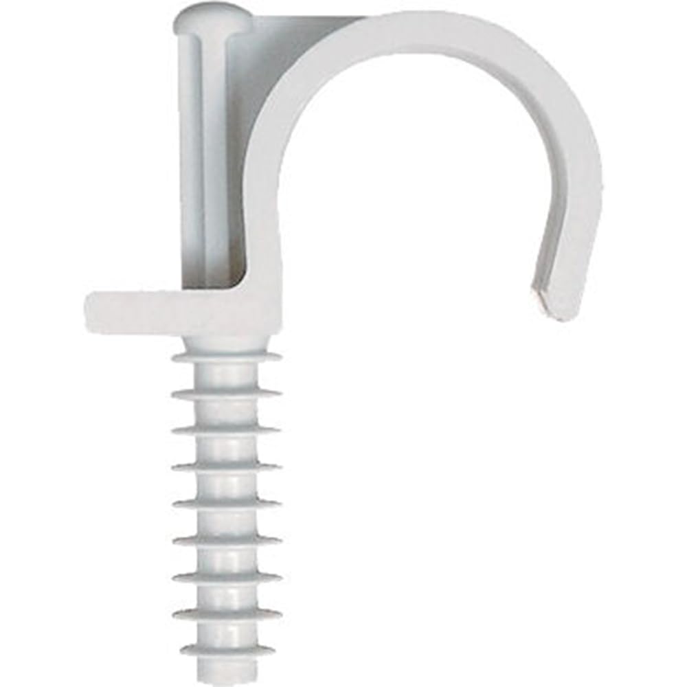 Fischer Clip Fissatubo a Battere FX-S 16 per Fissaggi Veloci Senza Tasselli di Tubi Elettrici su Calcestruzzo, Cemento, Mattoni, Avvolge Completamente il Tubo, con Nervatura di Rinforzo, 100 pz 566445