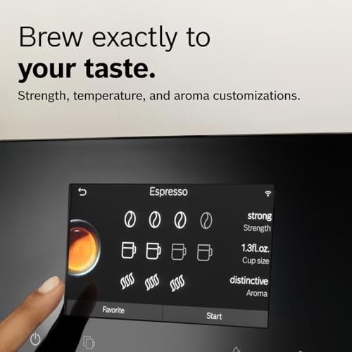 Bosch Fully Automatic Coffee and Espresso Machine - 35 Drinks, Double Cup Barista Style Super Coffee Maker - Touchscreen, Large Bean Capacity - Easy Clean, Maintenance - Black - TPU60309 - Image 6