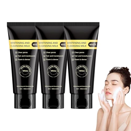 sjfscqr Leche limpiadora y blanqueadora con niacinamida,Limpiador purificador e iluminador con niacinamida,Limpiador Facial hidratante para Todo Tipo de Pieles