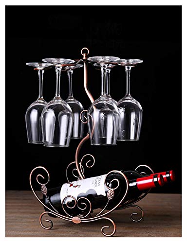 Portabotellas de vino de metal para 2 botellas y 6 vasos miniatura 6