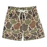 CUPADA Boys Swim Trunks Duck Hunter Camouflage Toddler Swim Shorts Little Boys Bathing Suit Swimsuit Boy Swimwear 8Y