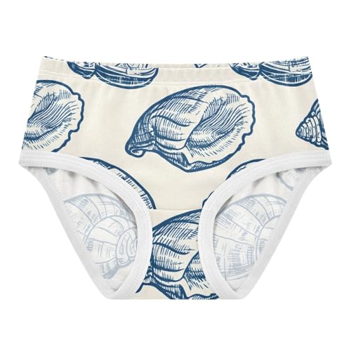 Cotton Toddler Underwear Floral Vintage Sea Shells Blue Light Beige Panties Little Girl Animals Underpants Briefs 2t