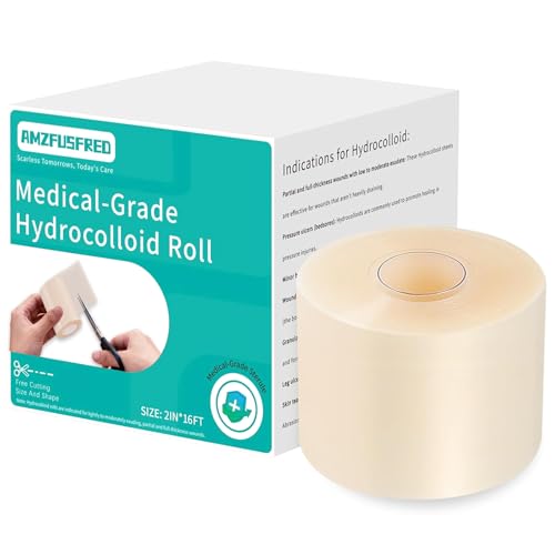 New Version Hydrocolloid Roll,2in*16ft Hydrocolloid Bandages for Wound Care,Medical-Grade Hydrocolloid Patch Bandages with Self-Adhesive, Flexible & Waterproof DIY Size & Shape (16FT)