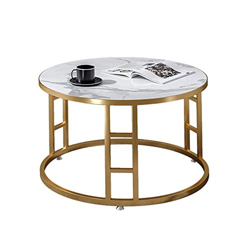Table basse ronde en marbre robuste et stable sans encombrer le balcon - 2