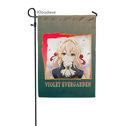 Violet Anime Manga Garden Flag Evergarden Light Novel Merch Indoor Outdoor Decoration Flag 12x18 Inches Two-Sided Printing for Home Party Yard Backyard Garden Lawn - 017