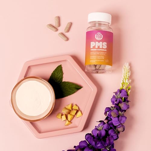 BIOTOPLEVEL PMS Support Supplement for Women & PMS Relief, Hormone Balance & Menstrual Period Relief for Cramps, Bloating & Mood Swings with Chasteberry, Vitamin B6, Lemon Balm, Dong Quai, 30 Count