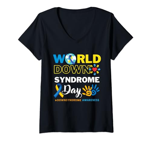 Mujer World Down Syndrome Day 321 Awareness Tee Camiseta Cuello V