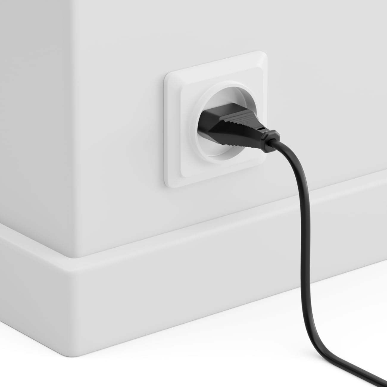 deleyCON 2m Câble D’Alimentation Secteur Prise Type C Euro vers Connecteur C7 Euro - Câble électrique pour TV Blu-Ray Appareils Ménagers Blocs D’Alimentation - Noir