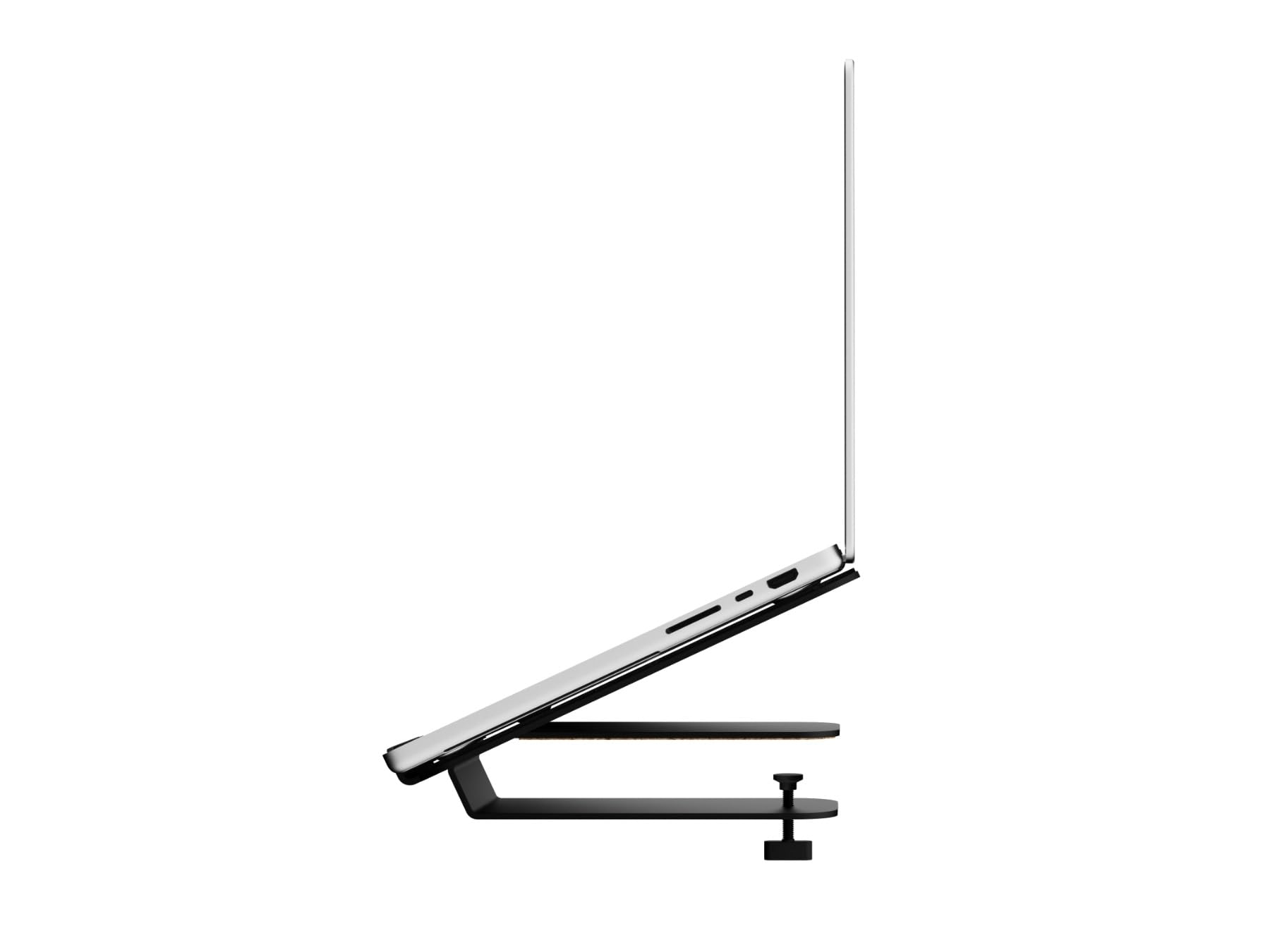 Oakywood - Supporto per Laptop per Scaffale da Scrivania - Dimensioni Grande (15-16") - Altezza Ergonomica - Design Salvaspazio - Rotazione Regolabile - Nero