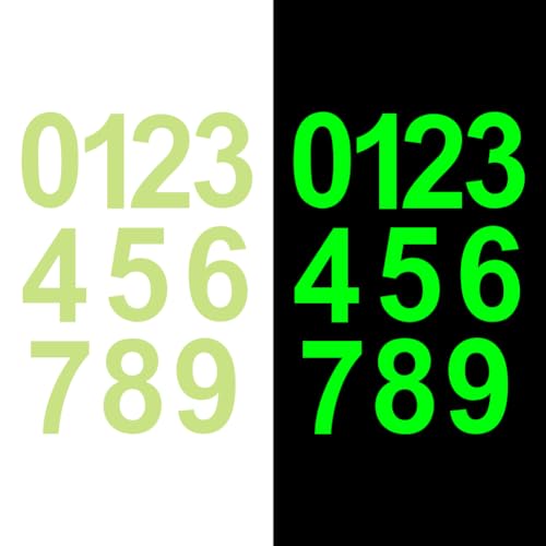 FSSTUD 30 Pcs 6 cm Glow in The Dark Mailbox Number Stickers Small Glowing Number Stickers Self Adhesive Apartment Door Numbers Luminous House Address Numbers for Signs