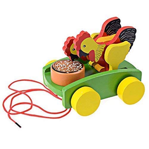 Neotea Wooden Musical Pull Along Toy Cute Chicken Drumming Pull Along Car with Attached String Pack of 1 | for 12 Months & Above Kids, Toddlers, Infant & Preschool Toys | Encourage Walking -Multicolor (B0B1QJFVV2) Amazon Price History, Amazon Price Tracker