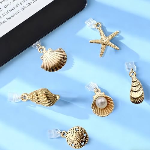 6PCS Shell Dust Plug Charm,Compatible with Kindle Type C Charging Ports - 4