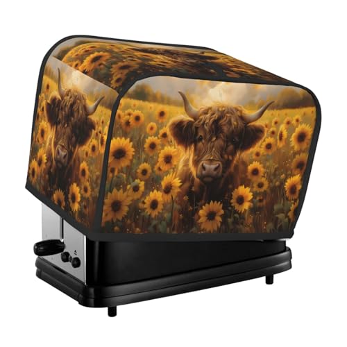 Copertura per tostapane a 2 fette, simpatica copertura per tostapane con tasche per piccoli elettrodomestici da cucina e protezione dalle impronte digitali, lavabile in lavatrice