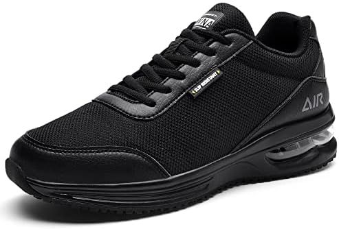 WNA Work Shoes for Men Slip Resistant Breathable Air Sneakers for Food Service Workers Suitable for Walking Casual Black Size 7