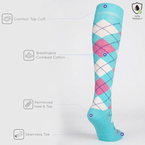 Image of Mysocks Unisex Knee High Long Socks Argyle