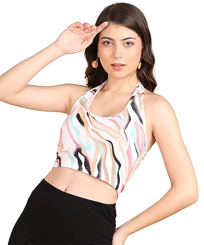 Image of POPWINGS Women Casual Black & Yellow Fruit Print Sleeveless Strap Crop Top | Women Tops | Women Regular Tops | Women Tops | Women Stylish Tops