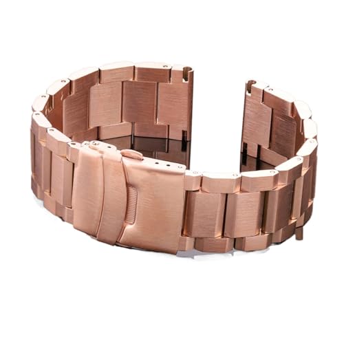 Bracelet de montre en acier inoxydable aux finitions dorées et bleues