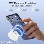 25W Magnetic Portable Fast Wireless Charging Pad for Apple iPhone Series | Compatible with iPhone 17 16 15 14 13 12 Pro Max, Google Pixel, Flat Slim for Travel Office Bedside, White - 2Pack