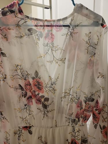 Image of Nuofengkudu Womens Chiffon Deep V-Neck Maxi Dress Summer Boho Dresses(S-5XL)