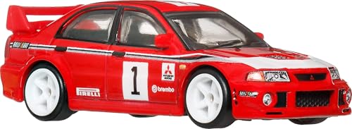 Image of Hot Wheels Premium Car Culture Collectible Toy Car, 1:64 Scale Die-Cast Mitsubishi Lancer Evolution VI, Eurospeed Vehicle with Real Riders Tires