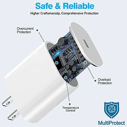 Carregador para iPad Pro [certificado Apple Mfi] 20W USB C com cabo de carregamento USB C para C de