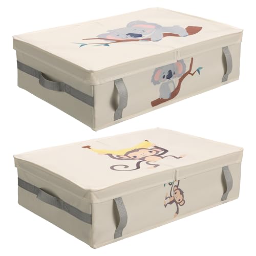 Navaris Cajas de Almacenaje Bajo Cama Infantil - Set de 2x Caja Almacenaje Bajo Cama para Niños 58 x 38 x 15 cm - Cajas para Almacenamiento Debajo Camas o Canape