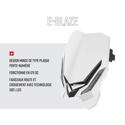 Optique E-BLAZE WH/BK à faisceau large pour conduite nocturne - 2