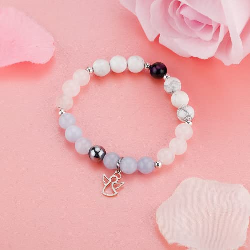 Haoze Angel Charm Bracelet For Women Girls A Little Guardian Angel Bracelet Angelic Connection Bracelet Spiritual Jewelry Reiki Infused Jewelry Religious Gift For Her(Silver) #TOP2