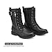 DREAM PAIRS Women's Mid Calf Built-in Wallet Pocket Lace up Military Combat Boots,Size 7.5,All Black,MISSION