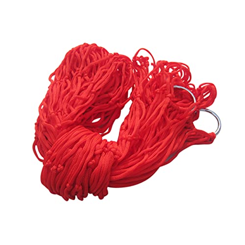 BESPORTBLE Durable Nylon Hammock for Outdoor Leisure Portable Hanging Bed with Mesh Design for Camping Hiking and Travel Lightweight Red Hammock for Relaxing by Pool Lake