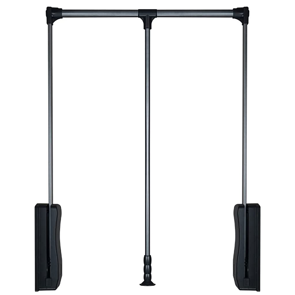Rail de penderie relevable en métal avec amortisseur hydraulique soft return