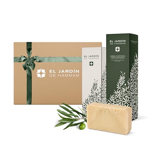 Caja Regalo Día de la Madre – Productos de Cosmética Natural: Aceite corporal, Jabón Nutritivo, Crema Corporal – Pack regalo para mujer - Tarjetón dedicatoria - El Jardín de Hammam