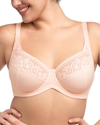 Image of HSIA Minimizer Bras for Women Large Bust Full Coverage Lace Plus Size Bra - Mermaid Scales