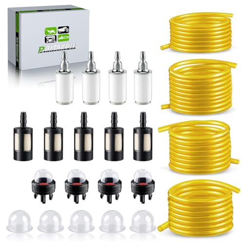 partszen 4 Sizes 4 Feet Fuel Line Hose for Zama Stihl Homelite Poulan Craftsman Husqvarna String Trimmer Chainsaw Blower Small Engine with Fuel Filters Snap in Primer Bulb Primer