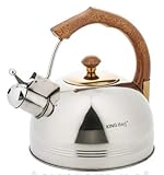  KING HOFF Tetera silbante 3,5 litros. Todo Tipo cocinas, también inducción. Hervidor Agua Acero Inoxidable.