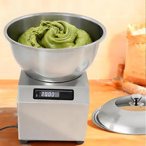 lealovengzh Amasadora EléCtrica 8kg/17,6 LB para Comercial Y DoméStico,1800w Amasadora Pan ReposteríA,Recipiente Acero Inoxidable Apto para Alimentario,Tapa Y Temporizador,para Restaurantes