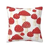 Modello di funghi rossi dell'agarico di mosca, Federa per cuscino Federa decorativa per cuscino in morbido poliestere 45x45 cm