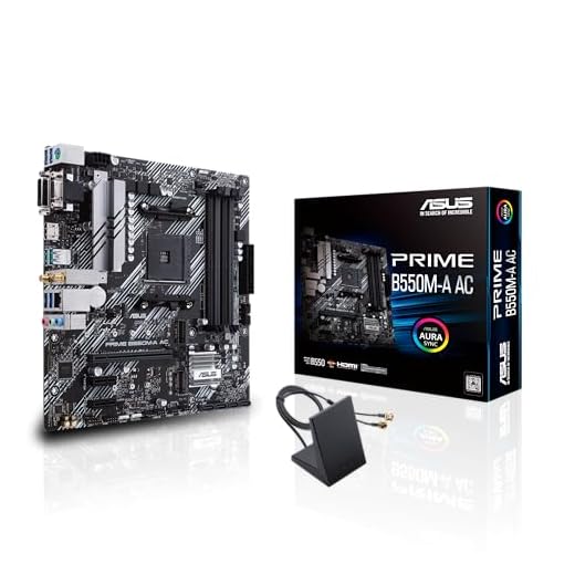 ASUS Prime B550M-A AC AMD AM4 (3rd Gen Ryzen™) Micro ATX motherboard (PCIe 4.0, WiFi, ECC memory, 1Gb LAN, HDMI 2.1/D-Sub, 4K@60HZ, Addressable Gen 2 RGB header and Aura Sync)