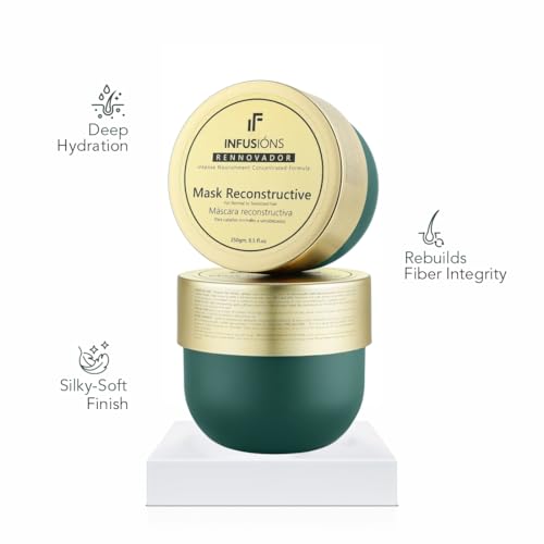 Image of INFUSIONS RENNOVADOR Mask reconstructive is a youth revitalizing for hair. It is ideal for Anti-aging, Sensitized, Color treated and chemically treated hair by Beauty Gang INC.