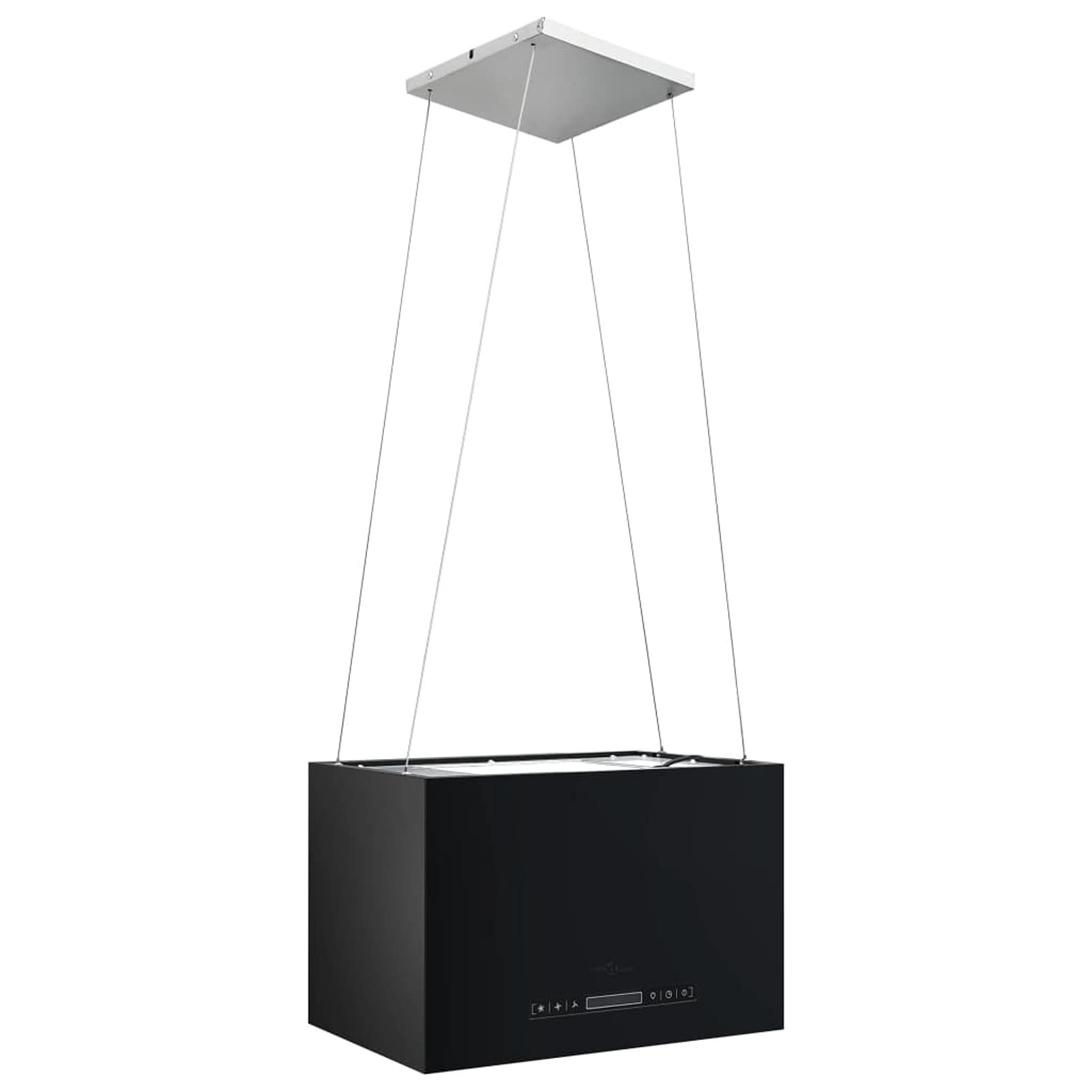 Cappa da Cucina ad Isola Sospesa LCD con Sensore 55 cm Acciaio Argento/Nero 55x37 cm 180 W 220-240 V, 50/60 Hz,Cappa Aspirante,Cappa a Isola