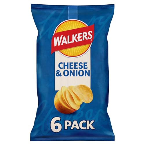 Walkers Cheese and Onion Vegetarian Multipack Crisps 6x25g