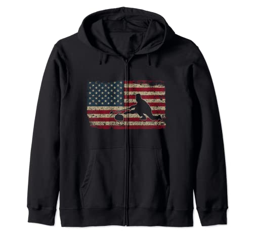 Produktfoto von Curling Amerika Flagge I Patriotischer Ringelstein Geschenkidee Kapuzenjacke