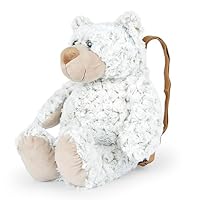 Mousehouse Gifts Adorable Plush Backpacks in many characters – Bear, Monkey, Lamb, and Panda, Unicorn, Rabbit, Dog, Elephant, Sloth - Soft, Cuddly & Lightweight for Kids (Bear - Cream)