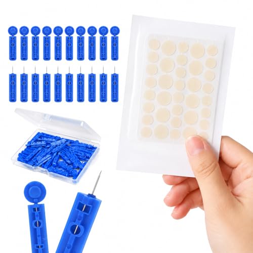 Disposable Acne Needle Kit 50 Sharp Needles 72 Hydrocol Acne Patches