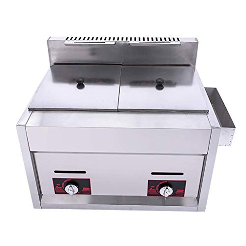 LXDDP Fritteuse Doppelzylinder Gas Deep 20L Commercial Deep mit Gewürzmulde und 2 Edelstahl-Bratkörben Dickes Edelstahl… – Bild 3