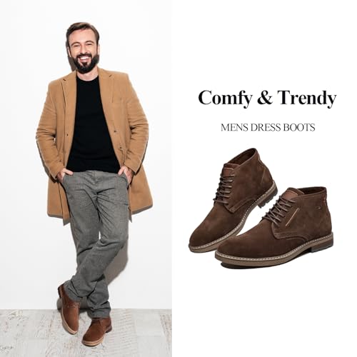 Arkbird Mens Chukka Boots Suede Leather Classic Fashion Casual Ankle Lace-up Dress Boots for Men4