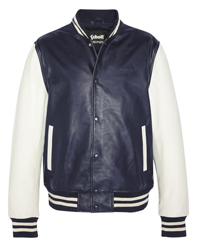 Schott NYC Homme Lcteddys23bi Jacket, NAVY/OFF-WHITE, L EU