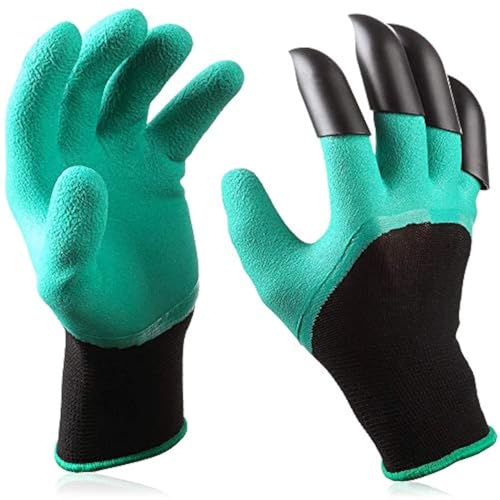 1 Pair Garden Gloves With Fingertips Claws Safe Gardening Tool Gift For Gardeners Perfect For Digging Weeding Seeding Poking Planting